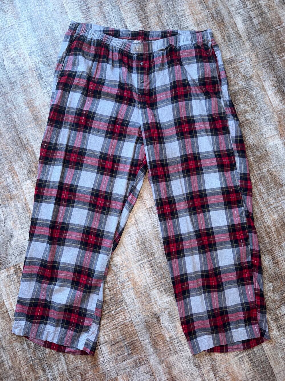 Victoria's Secret Red Gray Plaid Cozy Comfy Pajama Pants Womens XXL Sleep Preppy